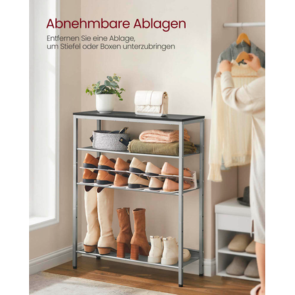 Artikelbild 4 für VASAGLE Schuhregal silber, schwarz 75,0 x 28,0 x 93,0 cm, 1 St., Artikelnummer 261147