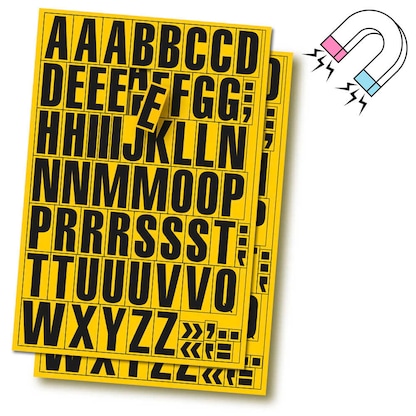 Artikelbild für EICHNER Buchstaben A-Z Magnete gelb 22,5 x 32,5 cm, 2 Bogen, Artikelnummer 702387