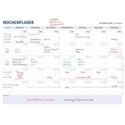 Artikelbild 2 für STAEDTLER Lumocolor Wochenplaner, Tageseinteilung 84,1 x 59,4 cm, Artikelnummer 301269