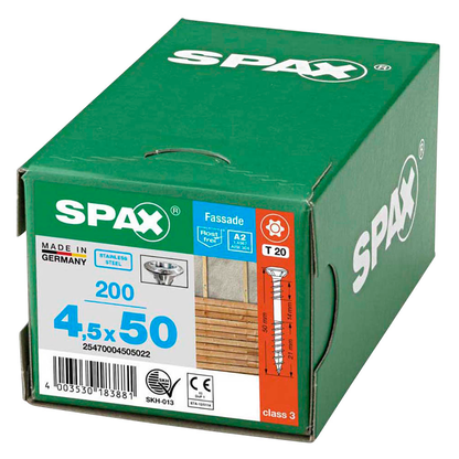 Artikelbild 7 für SPAX® Fassadenschrauben T20 Linsensenkkopf A2 25470004505022 4,5 mm x 50 mm, 200 St., Artikelnummer 396691