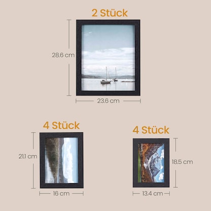 Artikelbild 3 für SONGMICS 10 Bilderrahmen-Set schwarz, 10 St., Artikelnummer 759789