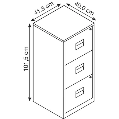 Artikelbild 2 für BISLEY Home PFA 3 Hängeregistraturschrank verkehrsweiß 3 Schubladen 41,3 x 40,0 x 101,5 cm, 1 St., Artikelnummer 263172