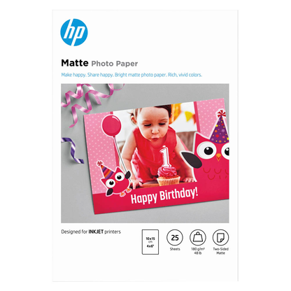 Artikelbild 2 für HP Fotopapier 7HF70A 10,0 x 15,0 cm matt 180 g/qm 25 Blatt, Artikelnummer 101367