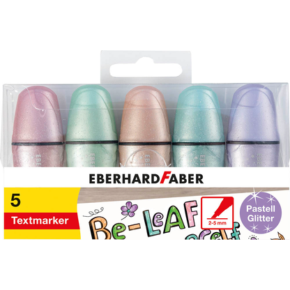 Artikelbild für EBERHARD FABER Glitzer pastell Mini Textmarker farbsortiert, 5 St., Artikelnummer 749543