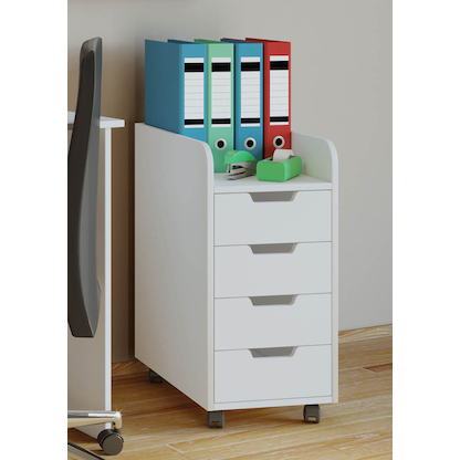 Artikelbild 5 für VCM my office Konal Mini Rollcontainer weiß 4 Auszüge 33,0 x 40,0 x 65,0 cm, Artikelnummer 848752