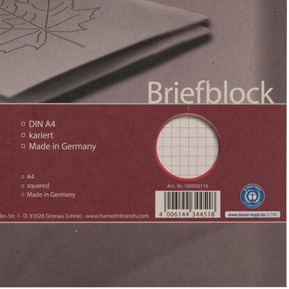 Artikelbild 5 für LANDRÉ® Briefblock Recycling DIN A4 kariert, 1 St., Artikelnummer 298222