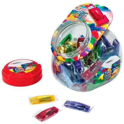 Artikelbild 4 für EMTEC USB-Sticks C410 Color Mix - Candy Jar 2.0 blau, gelb, grün, lila, rot 32 GB, 80 St., Artikelnummer 530799