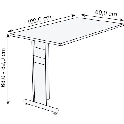 Artikelbild 2 für Kerkmann Anbautisch höhenverstellbar Priola grafit, silber rechteckig 100,0 x 60,0 x 68,0 - 82,0 cm, Artikelnummer 449619