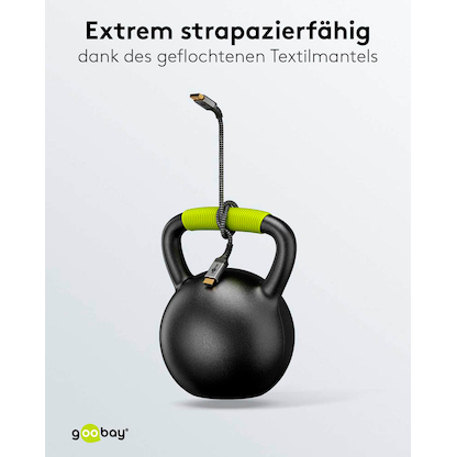 Artikelbild 4 für goobay DisplayPort 1.2/HDMI 2.0 Kabel 2,0 m grau, schwarz, 1 St., Artikelnummer 345171