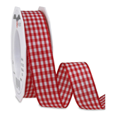 Artikelbild 1 für PRÄSENT Geschenkband Vichy matt rot/weiß 25,0 mm x 20,0 m, Artikelnummer 826863