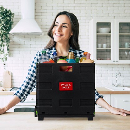 Artikelbild 4 für relaxdays Einkaufstrolley Kunststoff schwarz 46,0 x 37,0 x 39,0 cm, Artikelnummer 361987