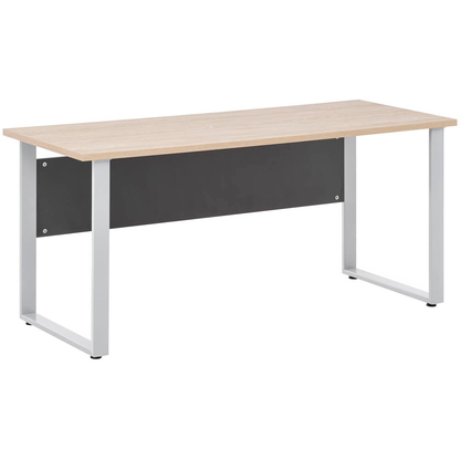 Artikelbild für MÖBELPARTNER 1500 Schreibtisch anthrazit, eiche hell rechteckig, Kufen-Gestell silber 160,0 x 65,0 cm, Artikelnummer 651053