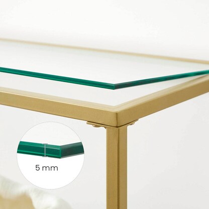Artikelbild 6 für VASAGLE Konsolentisch rechteckig Glas gold 130,0 x 30,0 x 73,3 cm, 1 St., Artikelnummer 289799