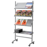 Artikelbild 1 für Kerkmann Prospektregal Praktica silber DIN A4 71,0 x 35,0 x 155,0 cm, 1 St., Artikelnummer 793752