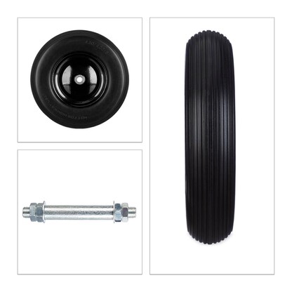 Artikelbild 2 für relaxdays Schubkarrenrad Vollgummi schwarz Stahl Felgen, Achse 2,0 cm, Artikelnummer 556262