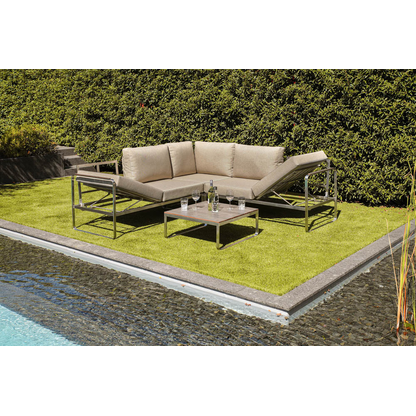 Artikelbild 4 für greemotion Loungegruppe Sydney beige, silber Metall, 15-teilig, Artikelnummer 422921