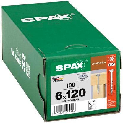 Artikelbild 2 für SPAX® Holzbauschrauben T30 Tellerkopf WIROX 0251010601205 6 mm x 120 mm, 100 St., Artikelnummer 397218