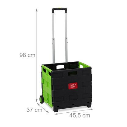 Artikelbild 5 für relaxdays Einkaufstrolley Kunststoff schwarz 46,0 x 37,0 x 39,0 cm, Artikelnummer 361987