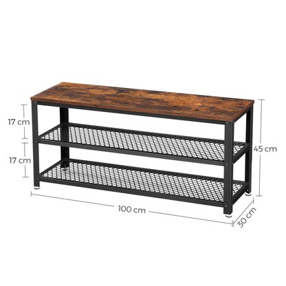 Artikelbild 5 für VASAGLE Sitzbank LBS078B01 braun, schwarz Holz 100,0 cm, Artikelnummer 262707