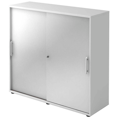 Artikelbild für HAMMERBACHER Schiebetürenschrank, V1753S/W/S/RE silber, weiß 2 Fachböden 120,0 x 40,0 x 110,0 cm, Artikelnummer 376169