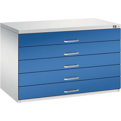 Artikelbild 4 für CP 7100 Planschrank lichtgrau, enzianblau 5 Schubladen 110,0 x 76,5 x 76,0 cm, 1 St., Artikelnummer 682505