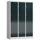 Artikelbild 1 für ClassiX Schließfachschrank anthrazit, lichtgrau X-523438, 12 Schließfächer 118,5 x 50,0 x 180,0 cm, Artikelnummer 189539