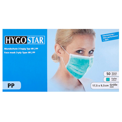 Artikelbild 7 für HYGOSTAR medizinischer Mundschutz DIN EN 14683 Typ II R, 50 St., Artikelnummer 500359
