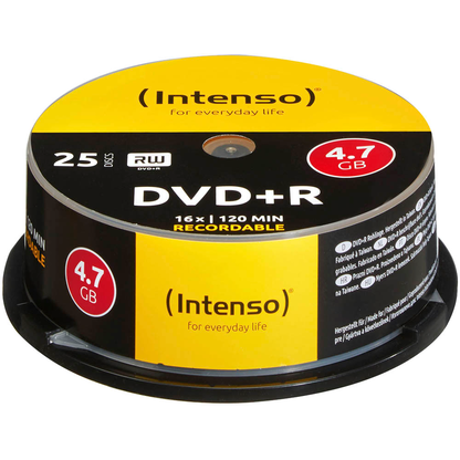 Artikelbild für Intenso DVD+R 4,7 GB, 25 St., Artikelnummer 827055
