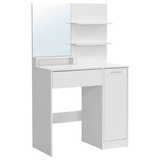 Artikelbild 1 für VASAGLE Schminktisch rechteckig Melamin, Spanplatte weiß 80,0 x 40,0 x 132,0 cm, 1 St., Artikelnummer 438537