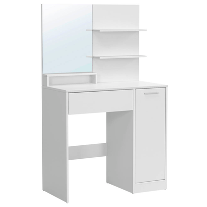 Artikelbild für VASAGLE Schminktisch rechteckig Melamin, Spanplatte weiß 80,0 x 40,0 x 132,0 cm, 1 St., Artikelnummer 438537