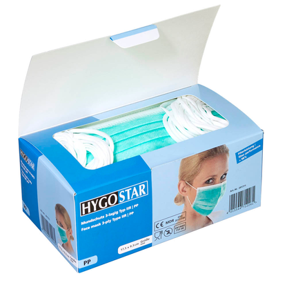 Artikelbild 8 für HYGOSTAR medizinischer Mundschutz DIN EN 14683 Typ II R, 50 St., Artikelnummer 500359