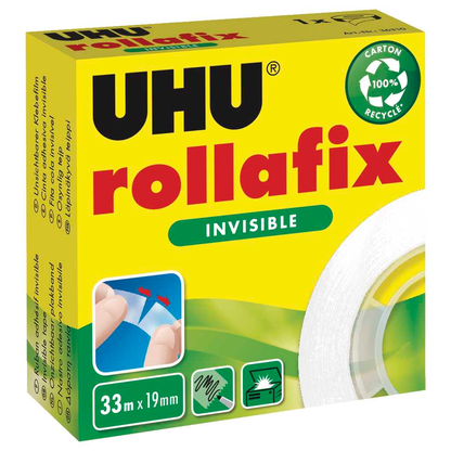 Artikelbild für UHU rollafix INVISIBLE Klebefilm matt 19,0 mm x 33,0 m 1 Rolle, Artikelnummer 743767