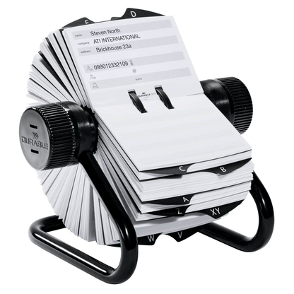 Artikelbild für DURABLE Telefon-/Adress-Rollkartei Telindex schwarz, für 500 Adress,- Telefonkarten, Artikelnummer 134445