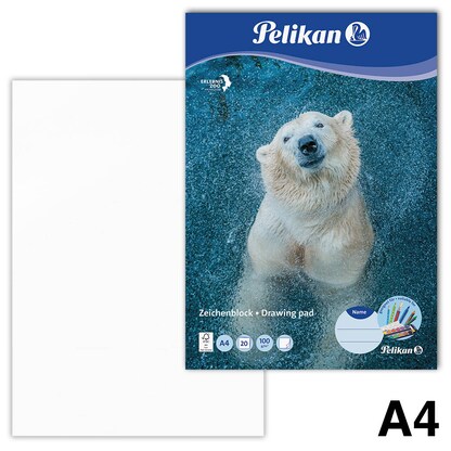 Artikelbild für Pelikan Zeichenblock Zoo DIN A4 100 g/qm, 20 Blatt, 1 Block, Artikelnummer 612931