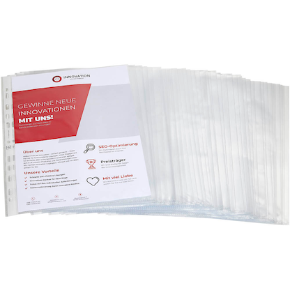 Artikelbild 2 für OXFORD Prospekthüllen DIN A4 transparent genarbt 0,12 mm, 100 St., Artikelnummer 704940