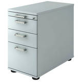 Artikelbild 1 für HAMMERBACHER Solid Standcontainer lichtgrau 4 Auszüge Stahl-Bügelgriff chrom, gebürstet 42,8 x 80,0 x 72,0 - 76,0 cm, Artikelnummer 593537