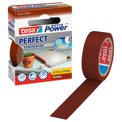 Artikelbild für tesa extra Power® Perfect Gewebeband braun 19,0 mm x 2,75 m 1 Rolle, Artikelnummer 587170