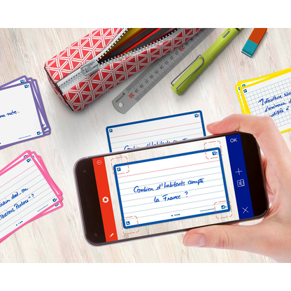 Artikelbild 4 für OXFORD Karteikarten FLASH 2.0 DIN A7 weiß, blau liniert, 80 St., Artikelnummer 371298