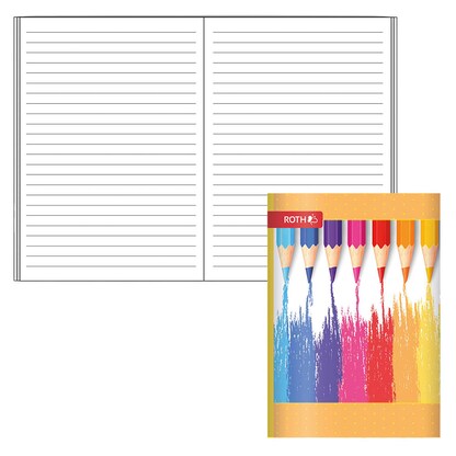 Artikelbild für ROTH Schulheft Buntstifte Lineatur 51 liniert DIN A6 ohne Rand, 32 Blatt, 1 St., Artikelnummer 580698