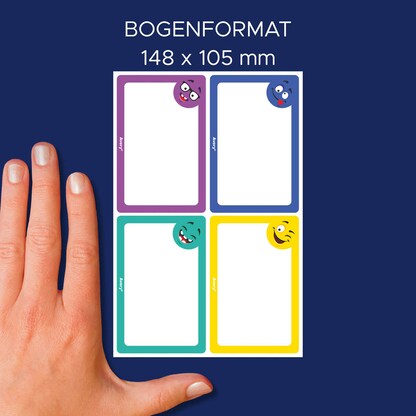 Artikelbild 5 für AVERY Zweckform Schuletiketten Gesichter, farblich sortiert, 8 Etiketten, Artikelnummer 588317