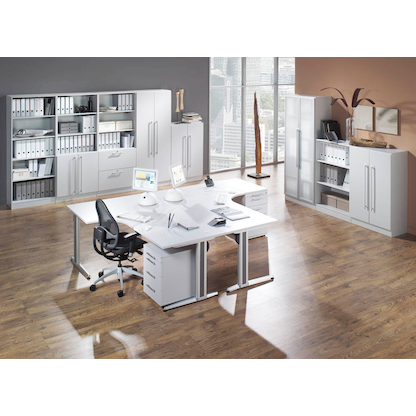 Artikelbild 4 für HAMMERBACHER Sira Vitrine lichtgrau 4 Fachböden, Artikelnummer 199216