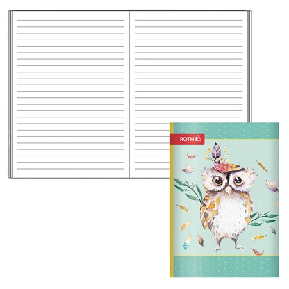 Artikelbild für ROTH Schulheft Eule Lieselotte Lineatur 51 liniert DIN A6 ohne Rand, 32 Blatt, 1 St., Artikelnummer 581029