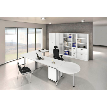 Artikelbild 4 für HAMMERBACHER 6100G SG Vitrine weiß 4 Fachböden, Artikelnummer 867349