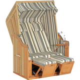 Artikelbild 1 für Sunny Smart® Strandkorb Rustikal 50 Plus grau, weiß, gestreift, beige Kunststoff, Holz, 7-teilig, Artikelnummer 876074