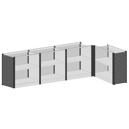 Artikelbild für SCHULTE Thekenmodul-Set MULTIplus L-Form, ohne Arbeitsplatte, lichtgrau, schwarz 384,8 x 78,0 x 100,7 cm, Artikelnummer 627089