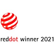 Ein rote-schwarzes Logo für den reddot winner 2021.