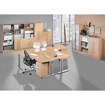 Artikelbild 4 für HAMMERBACHER Sira Vitrine ahorn 4 Fachböden, Artikelnummer 199232