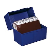 Artikelbild 1 für HAN A6 Karteikasten DIN A6 für 400 Karteikarten blau mit Deckel, Artikelnummer 458026