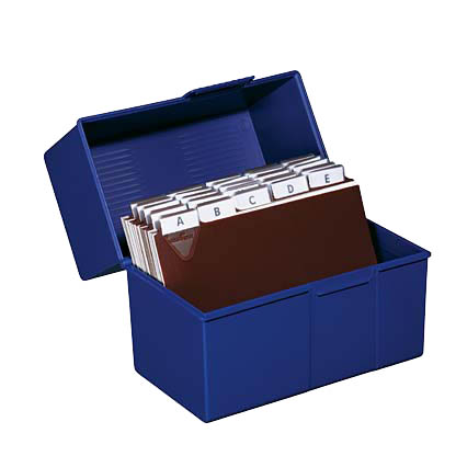Artikelbild für HAN A6 Karteikasten DIN A6 für 400 Karteikarten blau mit Deckel, Artikelnummer 458026