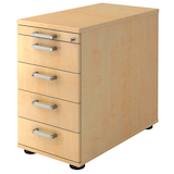 Artikelbild 1 für HAMMERBACHER Solid SC50 Standcontainer ahorn 5 Auszüge Metall-Stangengriff chrom, gebürstet 42,8 x 80,0 x 72,0 - 76,0 cm, Artikelnummer 593816